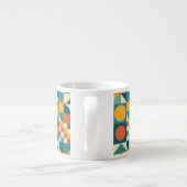 Personalisierte Retro geometrische Farbe Espressotasse (Rückseite)