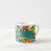 Personalisierte Retro geometrische Farbe Espressotasse (Vorderseite Rechts)