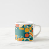 Personalisierte Retro geometrische Farbe Espressotasse (Rechts)