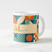 Personalisierte Retro geometrische Farbe Jumbo-Tasse (Vorderseite Rechts)
