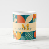 Personalisierte Retro geometrische Farbe Jumbo-Tasse (Vorderseite)
