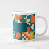 Personalisierte Retro geometrische Farbe Jumbo-Tasse (Rechts)