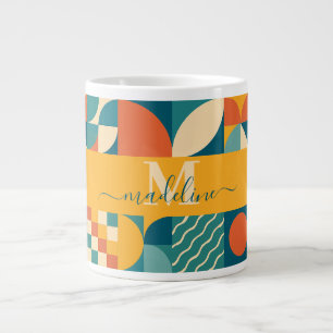 Personalisierte Retro geometrische Farbe Jumbo-Tasse