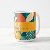 Personalisierte Retro geometrische Farbe Kaffeetasse (VorderseiteRechts)