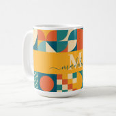 Personalisierte Retro geometrische Farbe Kaffeetasse (Vorderseite Links)