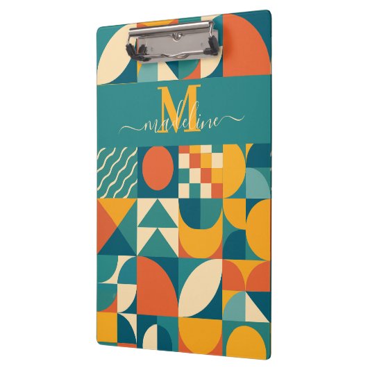 Personalisierte Retro geometrische Farbe Klemmbrett (Links)