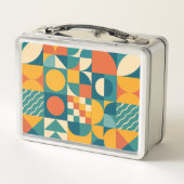 Personalisierte Retro geometrische Farbe Metall Brotdose (Rückseite)