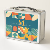 Personalisierte Retro geometrische Farbe Metall Brotdose (Vorderseite)