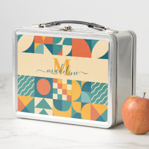 Personalisierte Retro geometrische Farbe Metall Brotdose