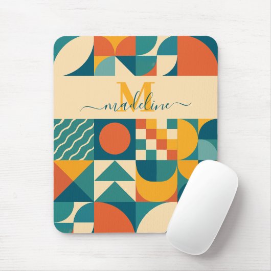 Personalisierte Retro geometrische Farbe Mousepad (Mit Mouse)