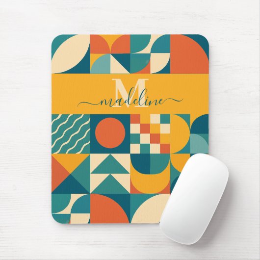 Personalisierte Retro geometrische Farbe Mousepad (Mit Mouse)