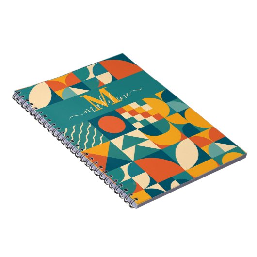 Personalisierte Retro geometrische Farbe Notizblock (Rechte Seite)