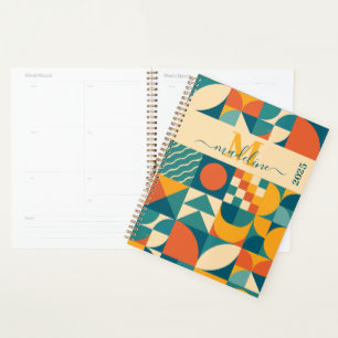 Personalisierte Retro geometrische Farbe Planer