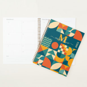 Personalisierte Retro geometrische Farbe Planer