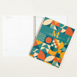 Personalisierte Retro geometrische Farbe Planer