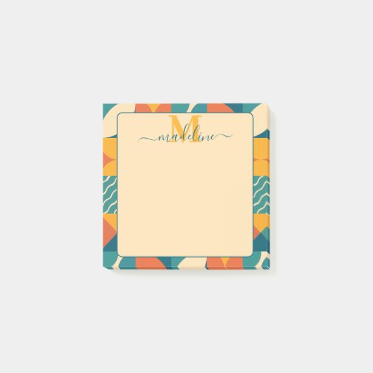 Personalisierte Retro geometrische Farbe Post-it Klebezettel (Vorderseite)