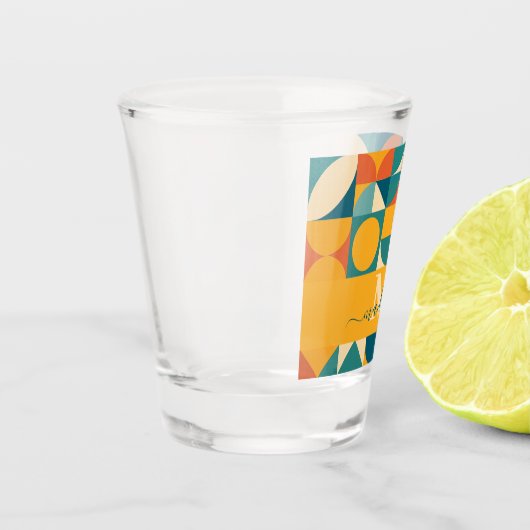 Personalisierte Retro geometrische Farbe Schnapsglas (Links)