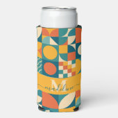 Personalisierte Retro geometrische Farbe Selters Dosenkühler (Seltzer Vorderseite)