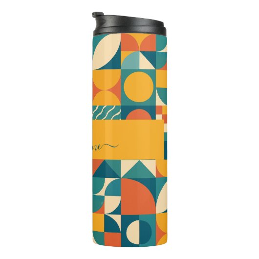 Personalisierte Retro geometrische Farbe Thermosbecher (Nach rechts gedreht)