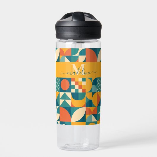 Personalisierte Retro geometrische Farbe Trinkflasche (Vorderseite)