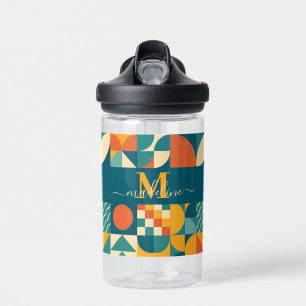 Personalisierte Retro geometrische Farbe Trinkflasche