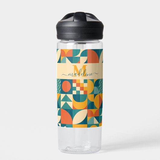 Personalisierte Retro geometrische Farbe Trinkflasche (Vorderseite)