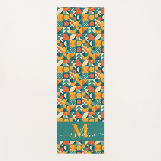 Personalisierte Retro geometrische Farbe Yogamatte (Vorderseite)