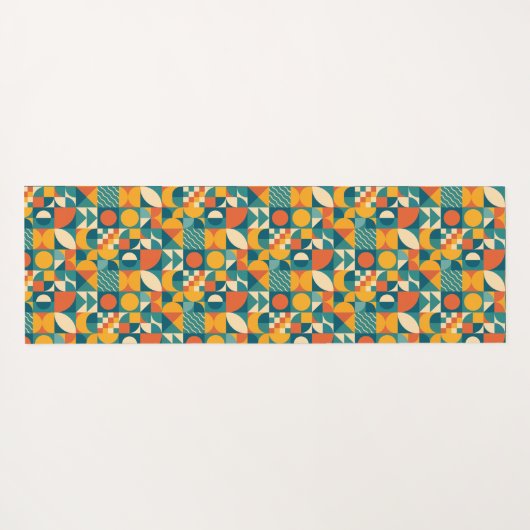 Personalisierte Retro geometrische Farbe Yogamatte (Rückseite (Horizontal))