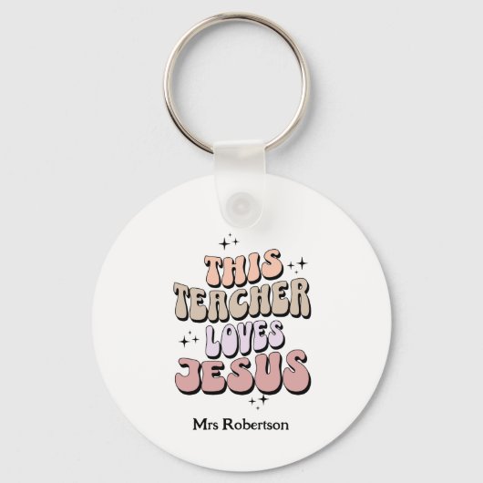 Personalisierte Retro-Glaube Lehrer Wertschätzung Schlüsselanhänger (Vorderseite)