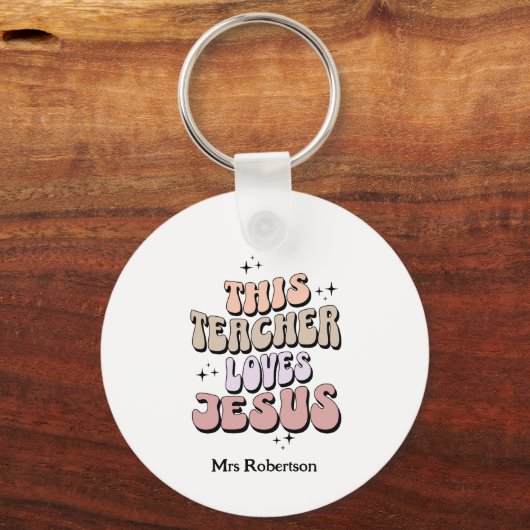 Personalisierte Retro-Glaube Lehrer Wertschätzung Schlüsselanhänger (Vorderseite)