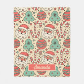 Personalisierte Retro-Groovy-Weihnachtsdecke Fleecedecke (Vorderseite)