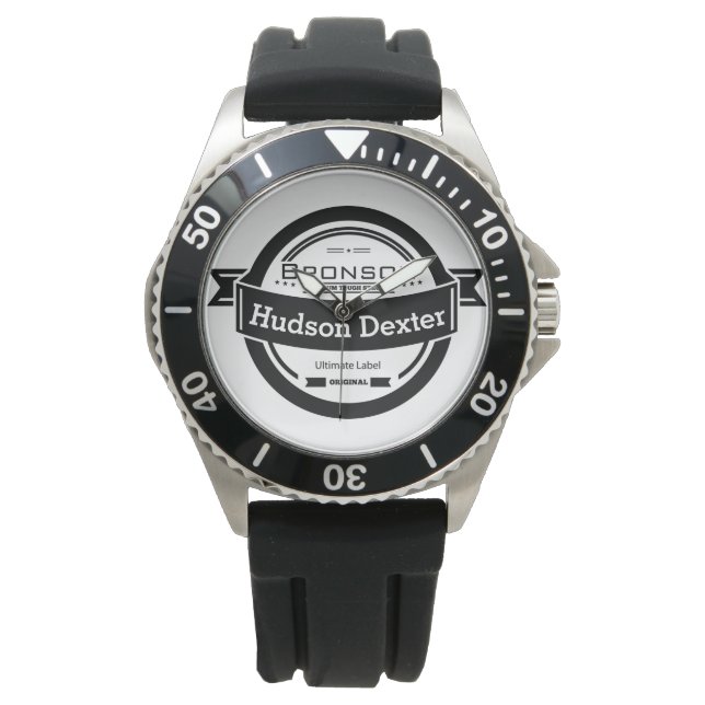 Personalisierte Retro-Hipster-Uhr Armbanduhr (Vorderseite)