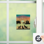 Personalisierte Retro-Hunde in schwarzen Bäumen Fensteraufkleber (Zuhause)