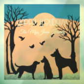 Personalisierte Retro-Hunde in schwarzen Bäumen Fensteraufkleber (Blatt 3)