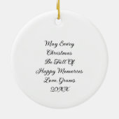 Personalisierte Retro-Kamera Weihnachten Keramik Ornament (Hinten)