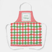 Personalisierte Retro-Karierte Schürze von Frauen (Vorderseite)
