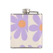 Personalisierte Retro-Lavendel-Gasterie-Blume Flachmann (Rückseite)