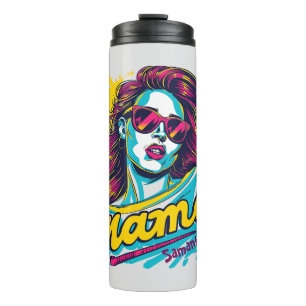 Personalisierte Retro-Mama-Pop-Art (12) Thermosbecher