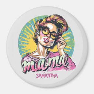 Personalisierte Retro-Mama-Pop-Art (16) Magnet