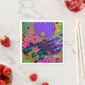 Personalisierte Retro Mania 80er Jahre Abstrakt Na Serviette (Beispiel)