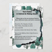 Personalisierte Retro-Minimalistische Bäume und Fo Einladung (Vorne/Hinten)