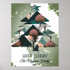 Personalisierte Retro-Minimalistische Bäume und Fo Poster