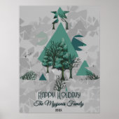 Personalisierte Retro-Minimalistische Bäume und Fo Poster (Vorne)