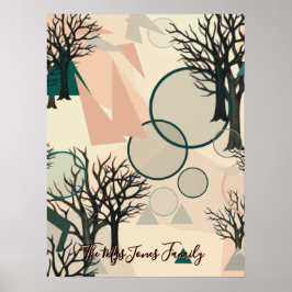 Personalisierte Retro-Minimalistische Zweige und F Poster