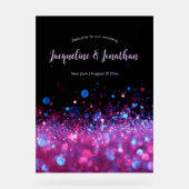 Personalisierte Retro Neon Pink Black Glitzer Hoch Acrylschild (Vorderseite)