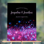 Personalisierte Retro Neon Pink Black Glitzer Hoch Acrylschild (Neutral)