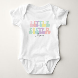 Personalisierte Retro Pastel Kleine Schwester Cust Baby Strampler