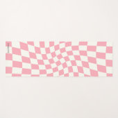 Personalisierte Retro Pastell rosa Wavy Checked Yogamatte (Vorderseite (Horizontal))