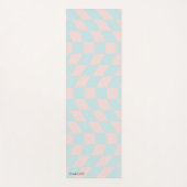 Personalisierte Retro Pastell Wavy Checkered Yogamatte (Vorderseite)