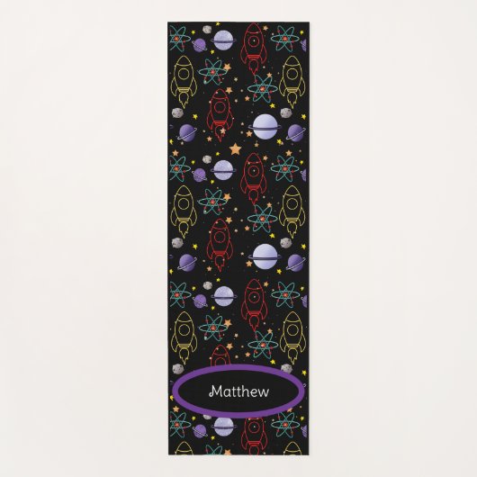 Personalisierte Retro-Raumfahrt Yogamatte (Vorderseite)